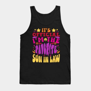 It's Official Favorite Son-In-Law Retro Text Funny Tank Top